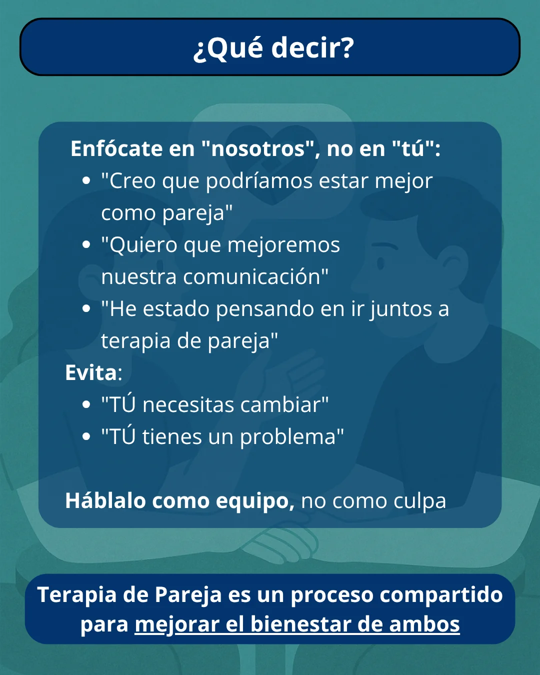 Cómo presentar la idea de Terapia de Pareja