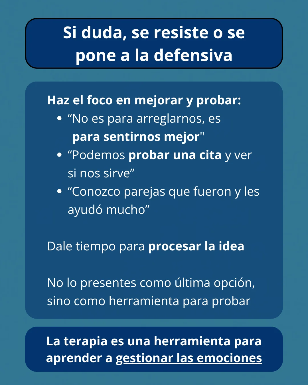 Cómo presentar la idea de Terapia de Pareja